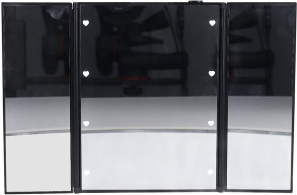 Koogeelife LED-Kosmetikspiegel mit 3-fach Beleuchtung und Touch-Schalter, tragbarer Tischspiegel in Schwarz