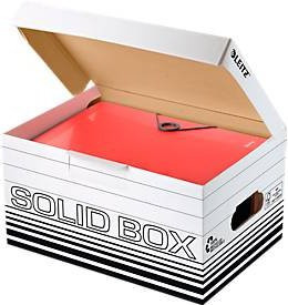 Leitz Solid Box S 6117 Archivbox aus Papier, 10 Stück, weiß - Bild 1