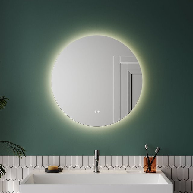 SONNI Rund Wandspiegel mit LED-Beleuchtung und Touch-Funktion, Weiß, Durchmesser: 80 cm - Bild 1