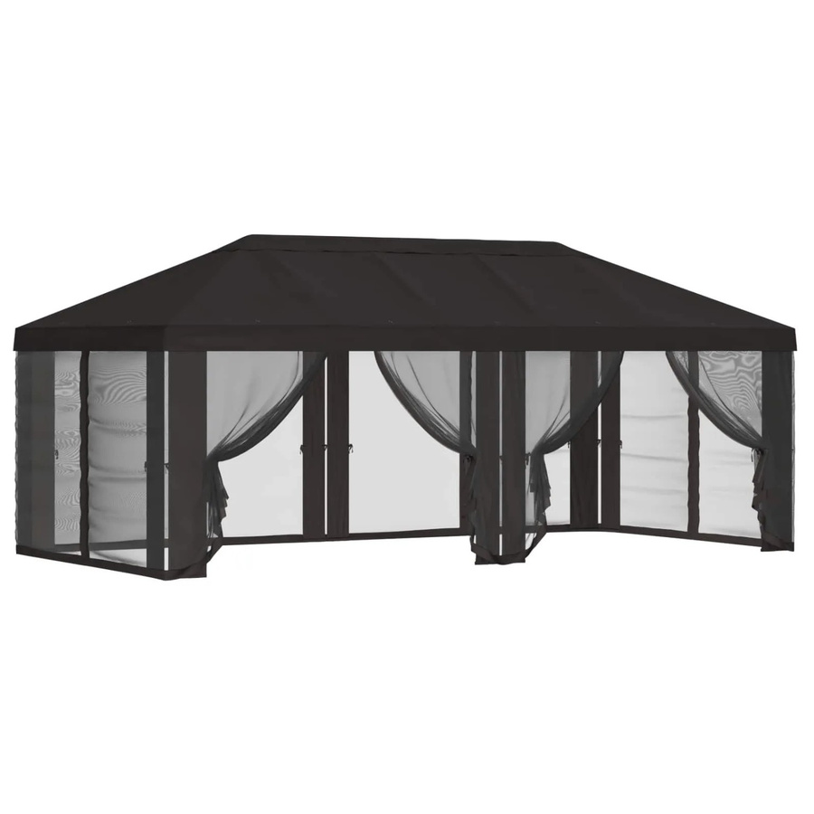 vidaXL Pavillon mit Dach und Seitenwänden aus Polyester in Anthrazit, B x T: 6 x 3 m - Bild 2