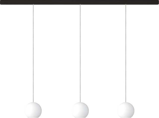 KOMOT KOS Trio L LED-Pendelleuchte mit Schiene, Schwarz matt, Opalglas, Tunable White 2200K - 4200K, Länge: 200 cm - Bild 1