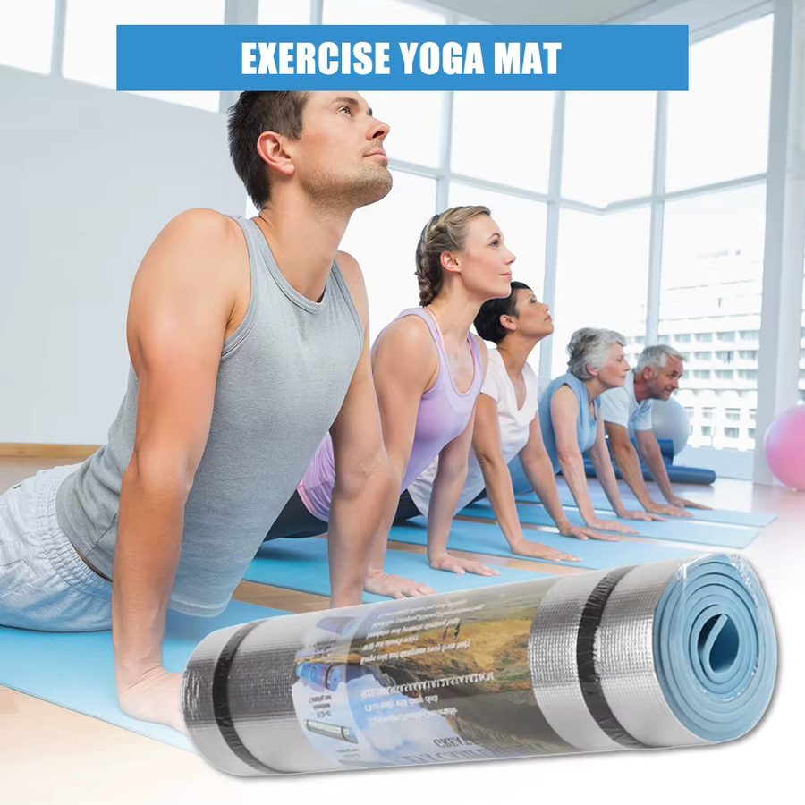 JOCESTYLE Yoga-Übungsmatte aus EVA in Blau, B/T/H: 180 x 50 x 0,6 cm - Bild 3