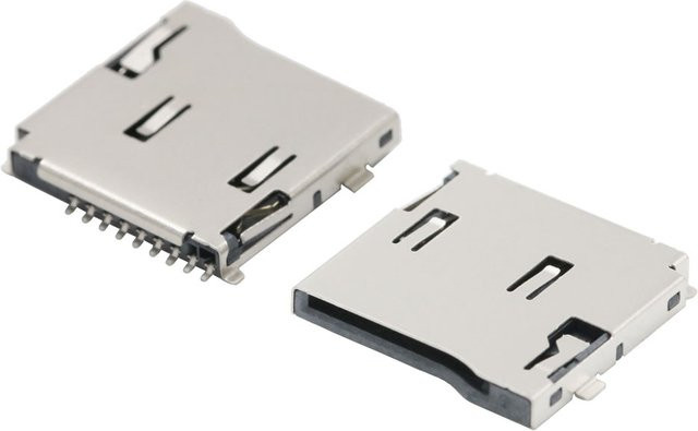 HPJF 10er Set SMD TF Kartenhalter Push-Typ mit 9-Pin Doppel-Druck in Silber - Bild 1