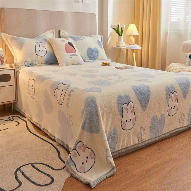 WTEMPO Korallenwolldecke in Beige, doppelseitige Fleece-Decke für Erwachsene, B/B/H: 150 x 200 cm - Bild 1