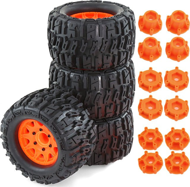 Leimo Short Course Truck Reifen, 4-teiliges Set, 12/14mm Sechskant, für 1/10 Offroad RC Modellauto - Bild 1