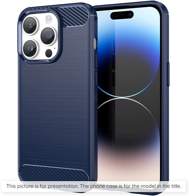 Techsuit Schutzhülle für Motorola Moto E15 und G05 in Blau mit Carbon-Design - Bild 1