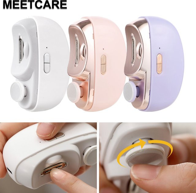MEETCARE Elektrischer Nagelknipser und Nagelschleifer, Lila, Unisex - Bild 1