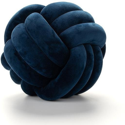 Yiran Furniture Knotenballkissen aus Baumwolle in Blau, rund, Durchmesser: 28 cm - Bild 1