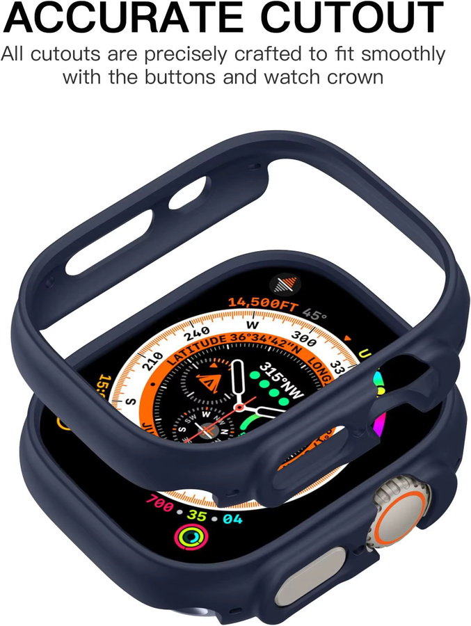 SAMUTAX Hülle für Apple Watch Ultra 2, 49 mm, Silikon, Silber, Unisex - Bild 4
