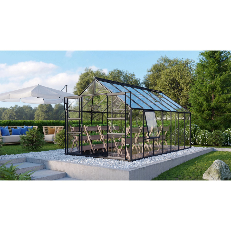 Vitavia Gewächshaus Meridian 2 - 11500 in Schwarz mit Sicherheitsglas und Vorzugsset - Bild 2