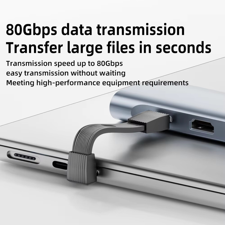 BSN USB 4.0 Typ-C-zu-Typ-C-Kabel in Schwarz mit 240 W Schnellladefunktion, 80 Gbit/s Datenübertragung und 8K60Hz Unterstützung - Bild 2