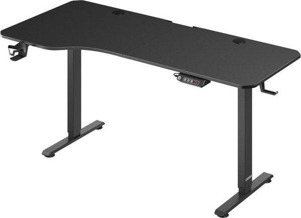 Casaria Höhenverstellbarer Schreibtisch Schwarz Matt mit Elektromotor B/T/H: 160 x 75 x 73-118 cm