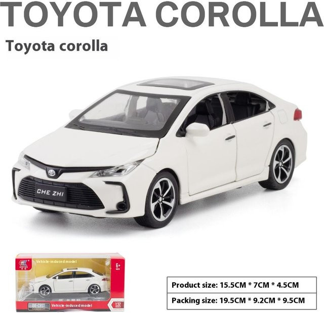 Fourall- Model Cars Toyota Corolla, Modellauto, 1:32, Metall, weiß, Sound & Licht - Bild 1