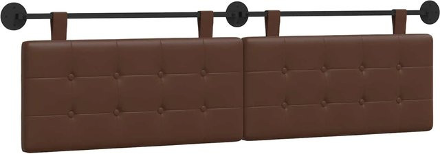 vidaXL Wandmontierte Hängegarderobe aus Kunstleder in Braun mit geometrischem Design, B/T/H: 190 x 55 x 5 cm - Bild 1