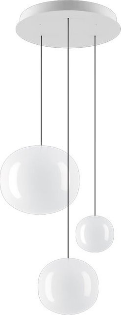 Lodes Volum Cluster Pendelleuchte 3-flammig aus Glas in Transparent und Weiß - Bild 1