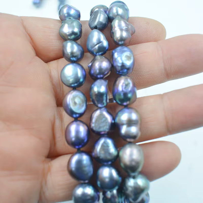 Schmuck-Set Barockperlen, Schwarz, Perle, Damen, 45,7–55,9 cm - Bild 2