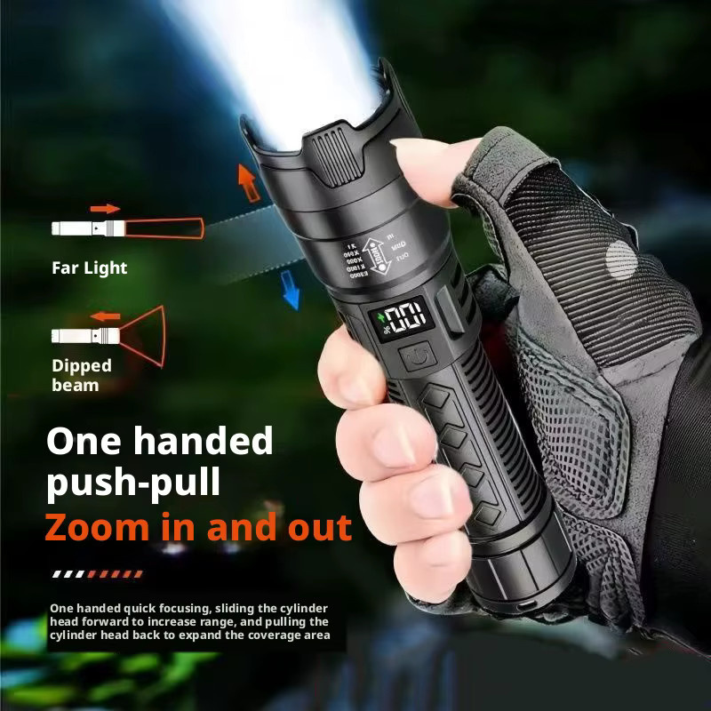 ESMARTER Tragbare Wiederaufladbare Hochleistungs-Handlampe in Schwarz - Bild 2