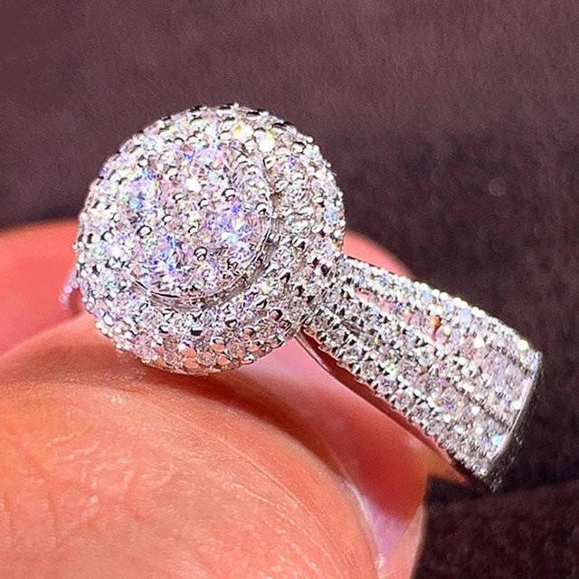 YIRAN Jewelry Fingerring, Kupfer, Weiß, Zirkonia, Damen - Bild 1