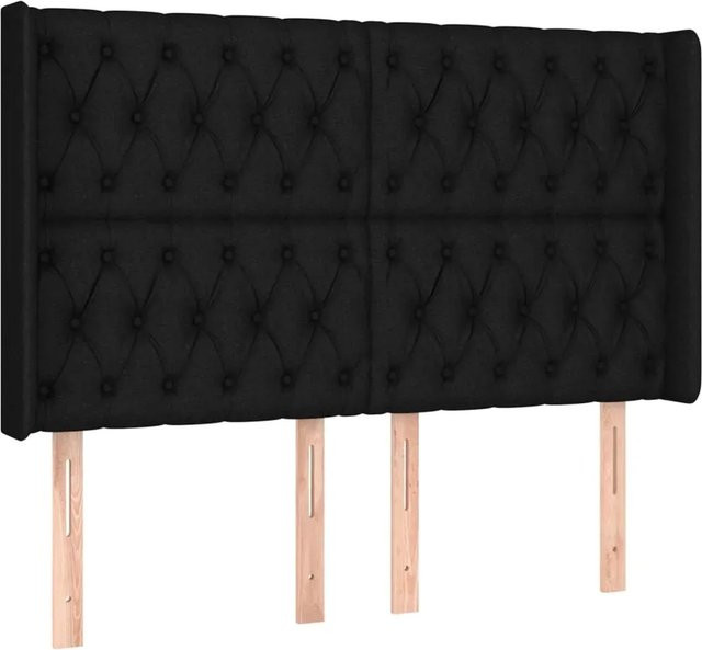 vidaXL LED Kopfteil Modern Schwarz mit USB-Ladeport und integrierter Beleuchtung, B/T/H: 147 x 16 x 118 cm - Bild 1