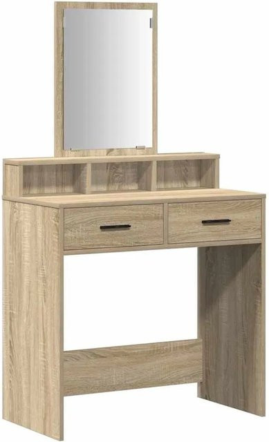 vidaXL Schminktisch Sonoma Eiche in Braun, moderner Frisiertisch aus Holzwerkstoff, B/T/H: 79 x 41 x 140 cm - Bild 1