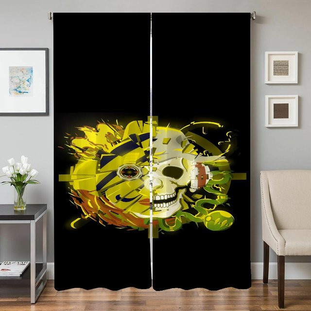 2er-Set Verdunkelungsvorhänge für Fenster und Türen in Schwarz, modern und halbtransparent, Breite: 50 cm, Höhe: 70 cm - Bild 1