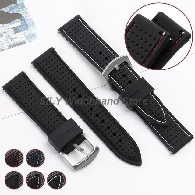 asukaband Uhrenarmband Silikon, Silber, Unisex - Bild 1
