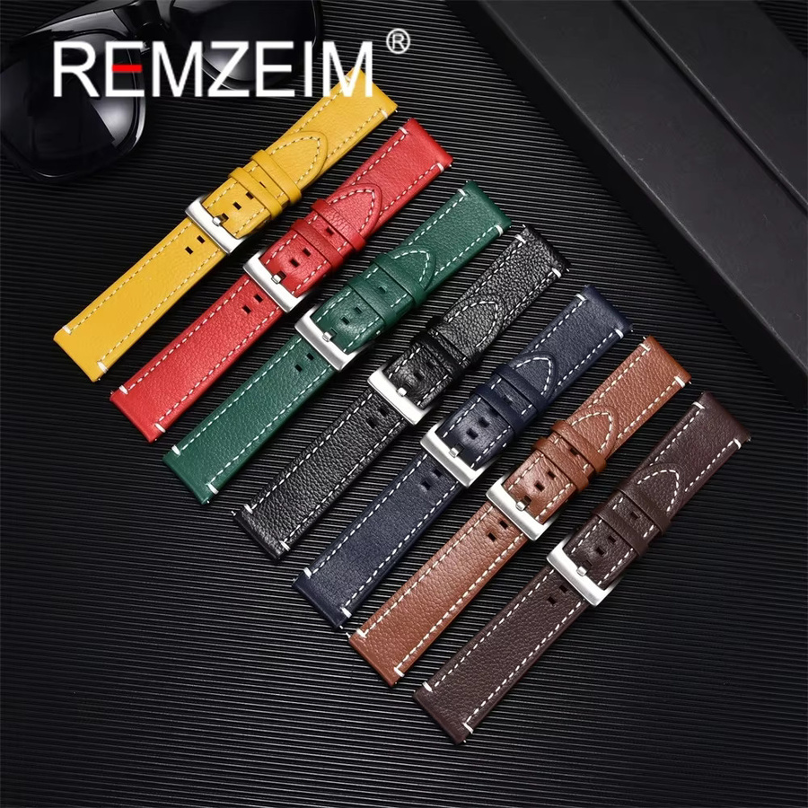 REMZEIM Uhrenarmband Leder, doppelseitig, Unisex - Bild 1