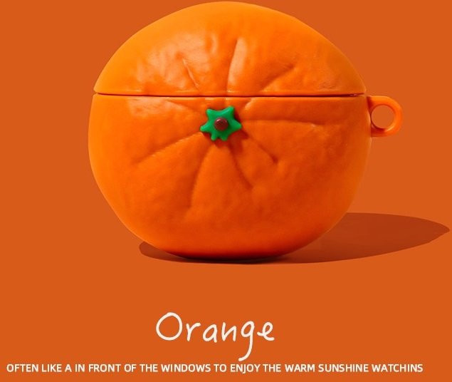 Tangerine Silikonhülle für Apple AirPods 1 2 3 4 Pro und Pro 2 Schutzhülle in Orange - Bild 1