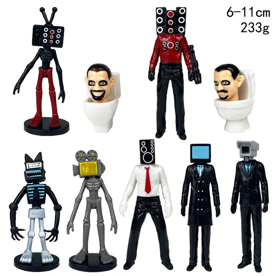 KDL SWAT Skibidi Toilet Figuren Set mit TVMan Titan Kameramann und Lautsprecher als Anime Spielzeug Modell für Kinder in Multicolour von Bandai - Bild 4
