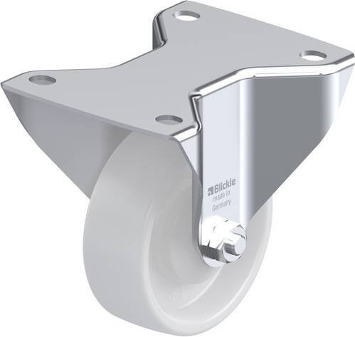Blickle Bockrolle BK-PO 100KA-3 in Weiß mit Stahlgehäuse, Rad-Durchmesser: 100 mm, Tragfähigkeit (max.): 280 kg - Bild 1