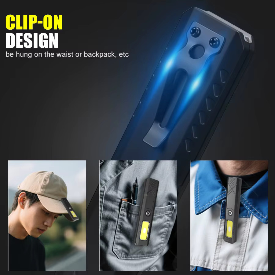 Heinast LED-Schlüsselanhänger-Taschenlampe in Schwarz, USB wiederaufladbare Mini-Taschenlampe mit 600 lm Flutlicht und Magnet - Bild 3