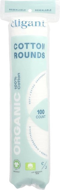 Cliganic Bio-Baumwollpads, 100 Stück, weiß - Bild 1