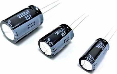Panasonic Elektrolyt-Kondensator radial bedrahtet 2.200 µF 25V schwarz Durchmesser: 16 mm, Höhe: 25 mm - Bild 1