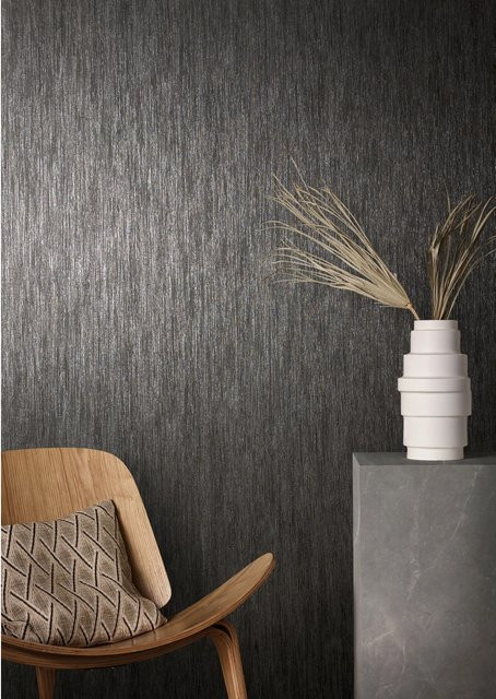 Marburg Vliestapete Natural Opulence Struktur Uni Schwarz FSC Non-Woven - Bild 1