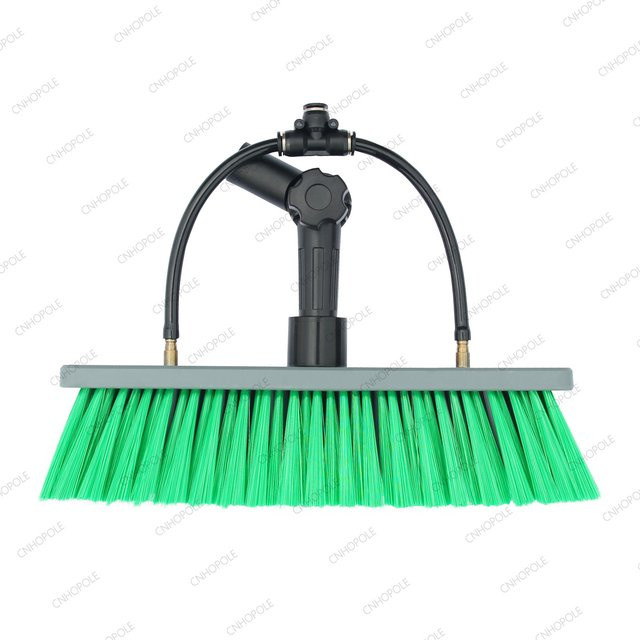 CNHOPOLE Bürstenkopf für die Reinigung von Fenstern und Solarmodulen mit Durchflusswasser, Farbe: Grün, Material: Kunststoff, Durchmesser: 30,0 cm - Bild 1