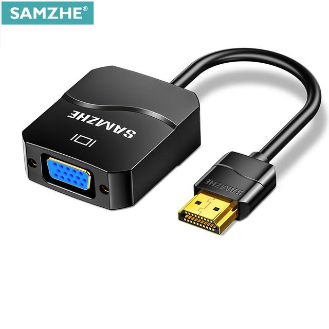 SAMZHE HDMI zu VGA Adapter in Schwarz für 1080P HD Konvertierung von Laptop, PC, Tablet oder Spielekonsolen an Projektor und TV - Bild 1