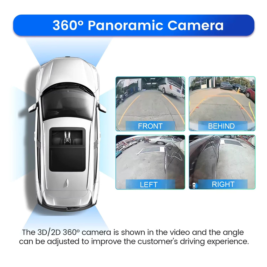 AUTOSHARK 360 Grad Auto Rückfahrkamera System mit 1080p Full HD Panorama Vogelansicht in Schwarz für Android-Radios - Bild 3