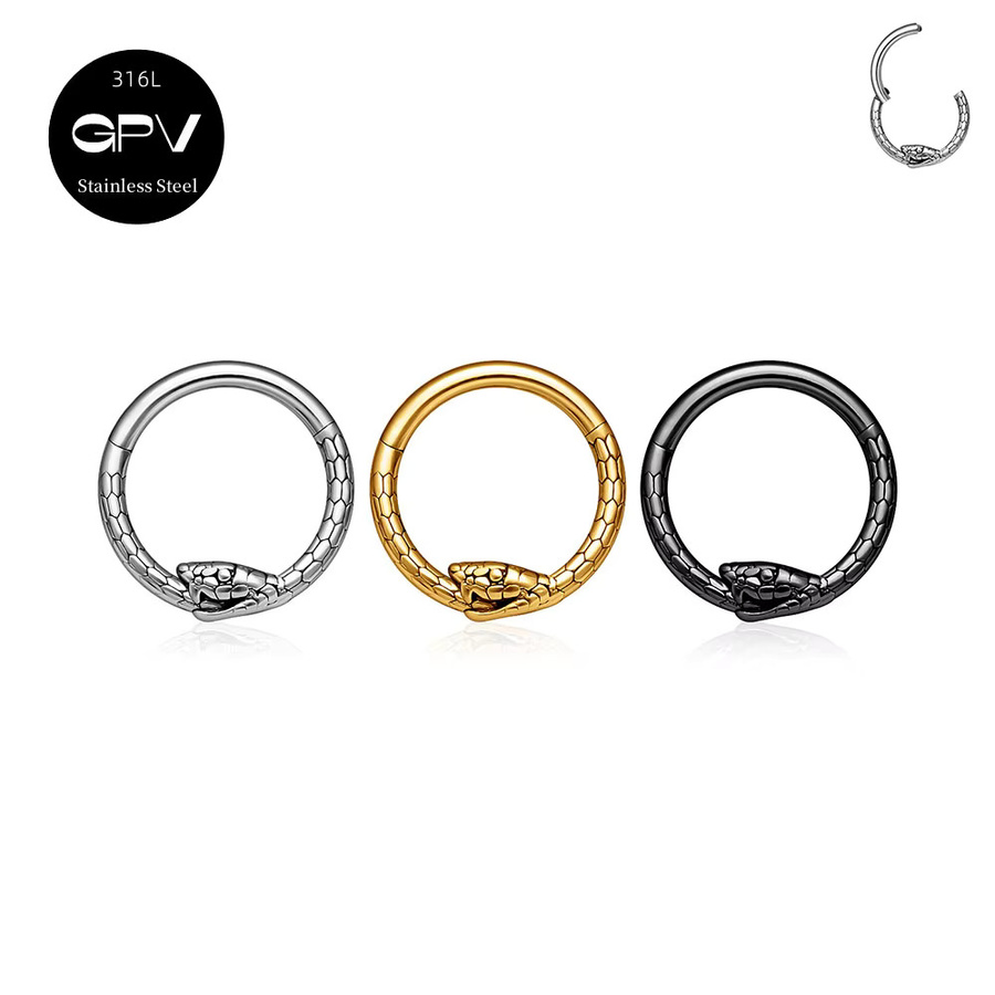 Septum Ring Snakehead, 316L Edelstahl, Unisex - Bild 2