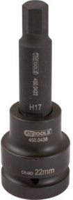 KS Tools Kraft-Bit-Stecknuss Innensechskant lang 3/4 Zoll 22mm in Schwarz - Bild 1