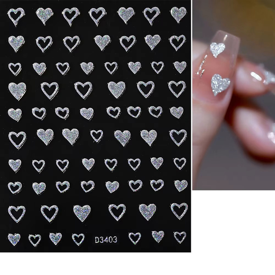MAFANAILS Nail Art Aufkleber, Silber, Glänzend, Unisex - Bild 2