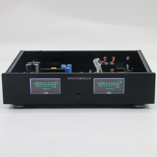 SENGTERBELLE HiFi Class D Leistungsverstärker mit 1000W, IRS2092 + IRFB4227 und Vu Meter, Schwarz - Bild 1
