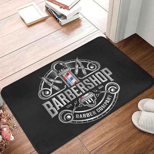 Rutschfeste Friseursalon Fußmatte in Schwarz, gewebt, B/T/H: 60 x 40 x 1 cm - Bild 1