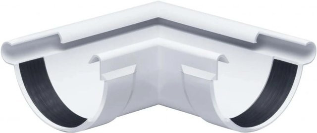 Inefa Rinnenwinkel 90 Grad Außeneck NW 150 Halbrund aus PVC in Weiß - Bild 1