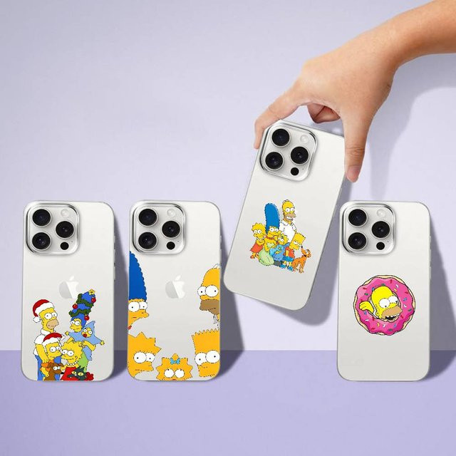 Mesuca Transparente Handyhülle mit Simpsons Motiv für iPhone 11 bis iPhone 17 Pro Max und Mini, Stoßfeste Weiche Schutzhülle - Bild 1