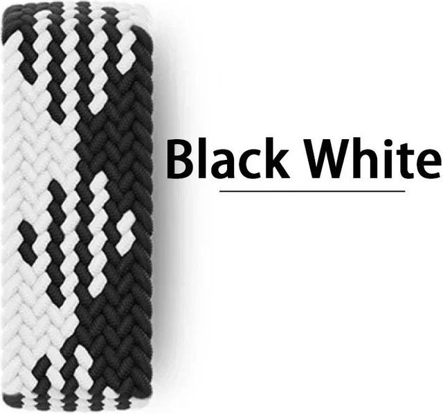 CAOWTAN Uhrenarmband Nylon, Solo Loop, schwarz, weiß, Unisex - Bild 1