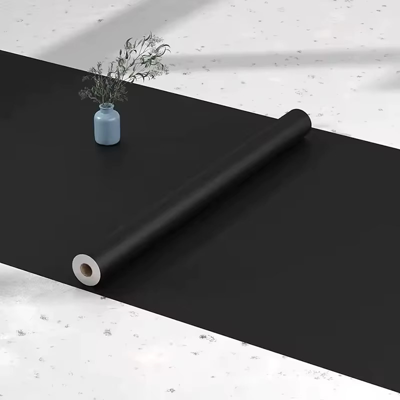 Selbstklebende Tapete von ctzsoop in Schwarz Matt, wasserdichte und abnehmbare PVC-Kontaktfolie für die Renovierung von Möbeln und Schranktüren - Bild 4