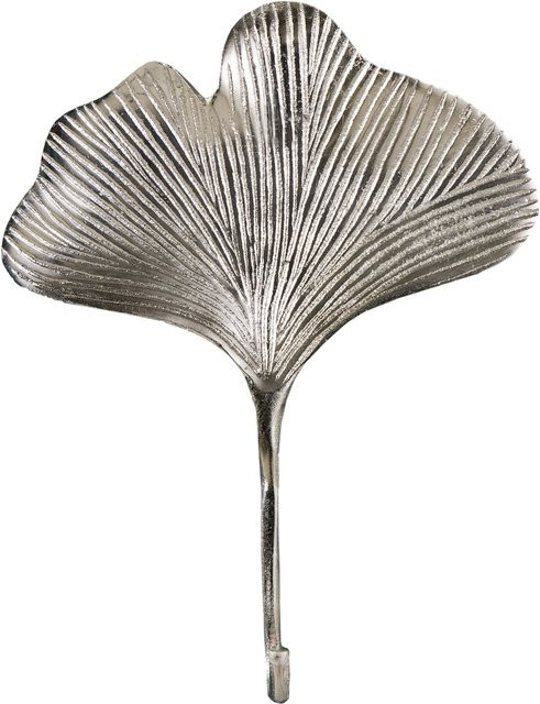 riess-ambiente Kleiderhaken GINKGO 3er Set in Silber, handgefertigte Metallhaken mit floralem Design, Breite: 30 cm - Bild 1