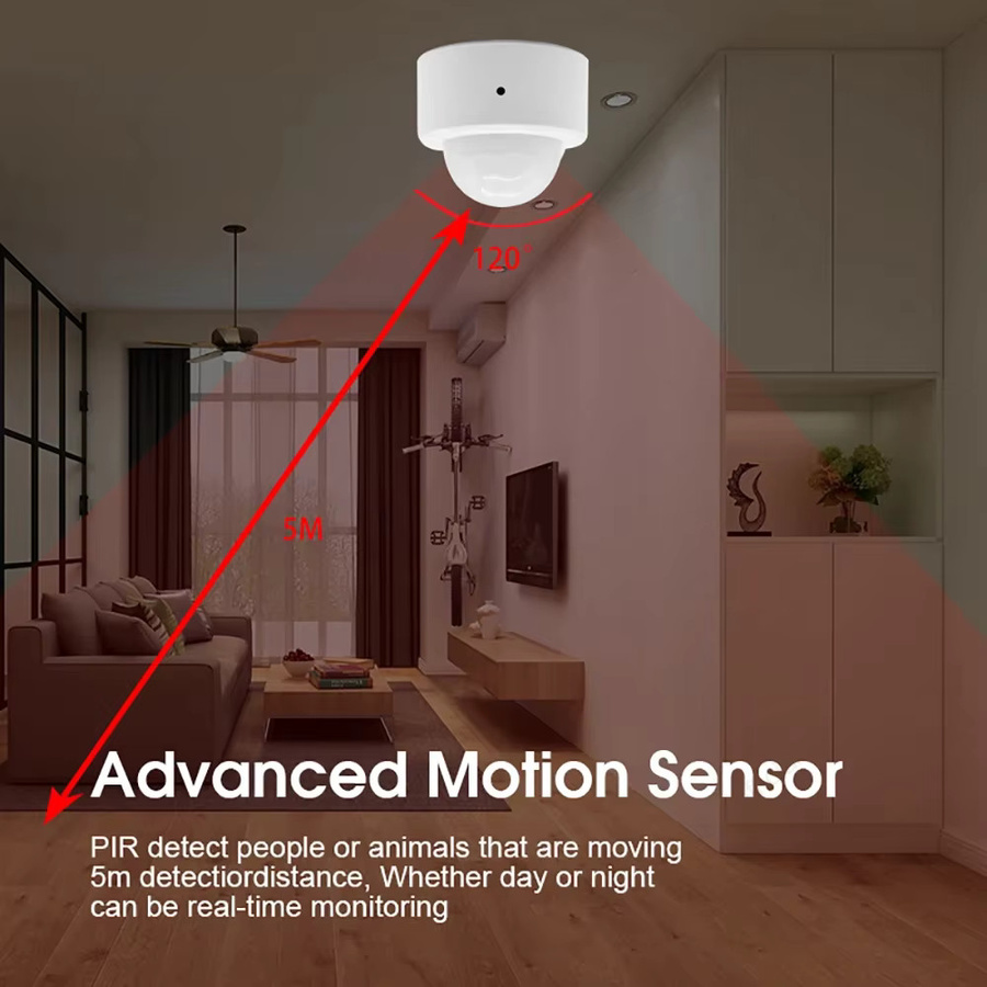 Tuya Zigbee PIR Bewegungsmelder Smart Home Infrarot Sensor in Weiß für Home Assistant und Zigbee2MQTT - Bild 3