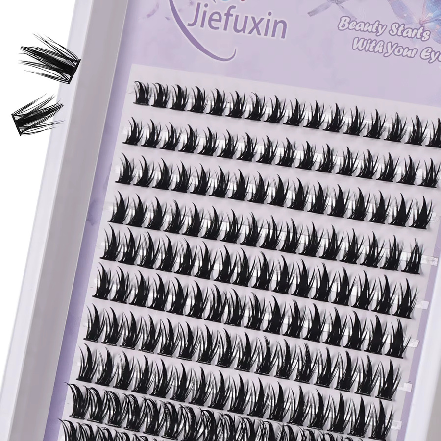 JIEFUXIN Künstliche Wimpern, 160 Stück, Weizenohrform, Segmentiert - Bild 3