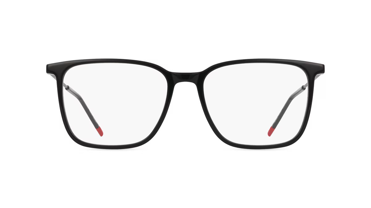 Hugo Boss HG 1288 Korrektionsbrille, Vollrand, Quadratisch, Acetat, Herren, Schwarz, Rot - Bild 1